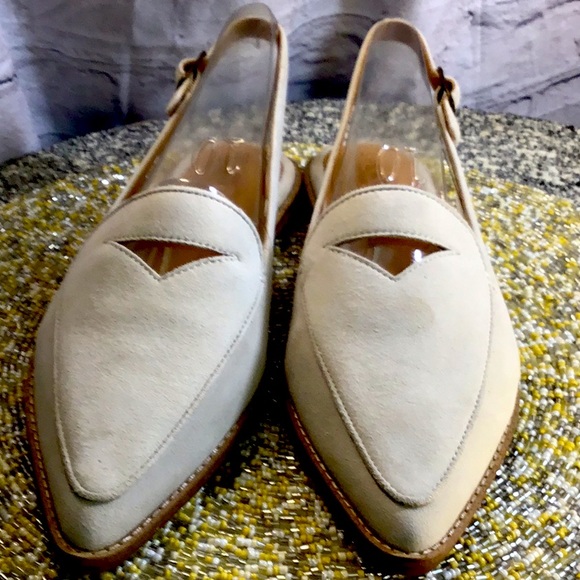 Sperry Cream Suede Sling backs size 10